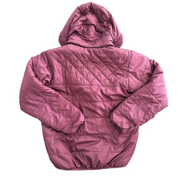 Patagonia Girls' Reversible Hoody Jacket Purple Size L Quilted Fleece - Picture 2 of 9